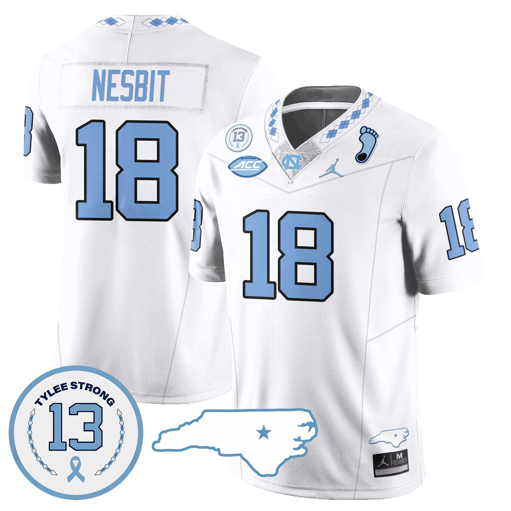 Men North Carolina Tar Heels Football 2024 Vapor Jersey - All Stitched