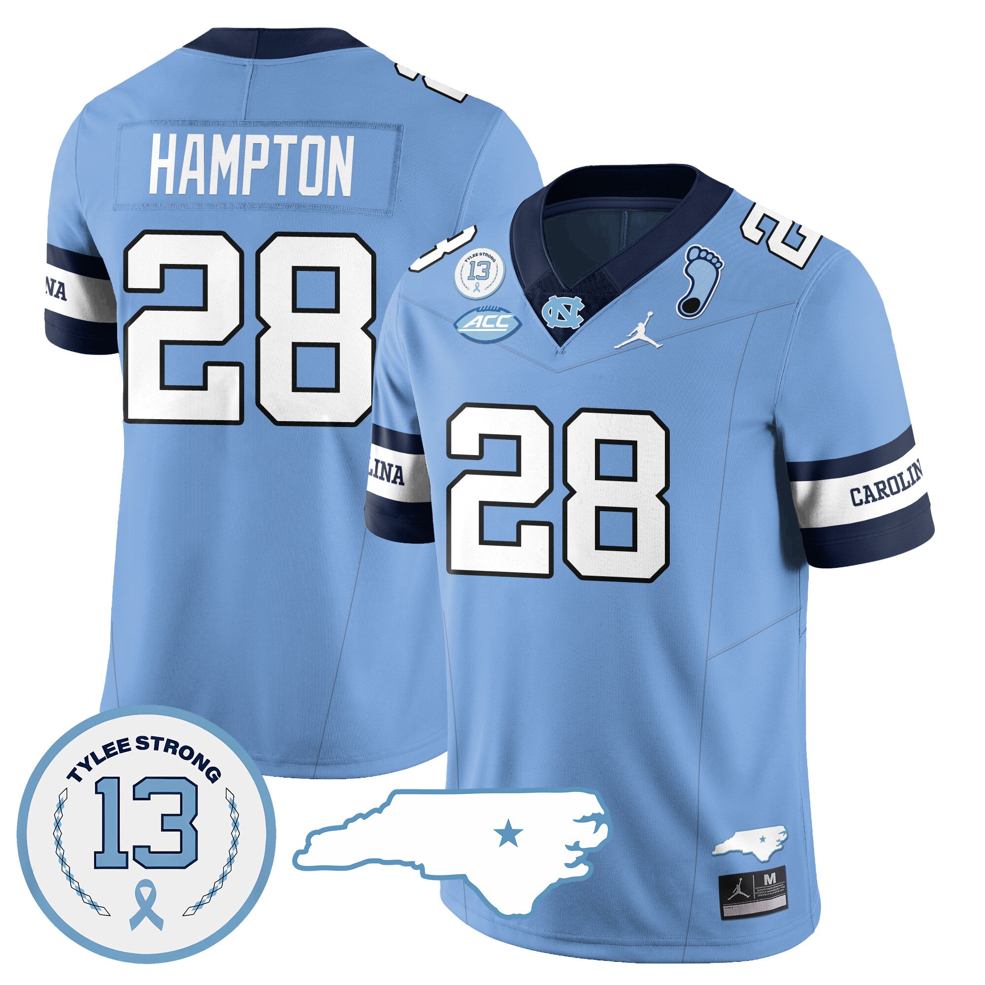 Men North Carolina Tar Heels Football 2024 Vapor Jersey - All Stitched