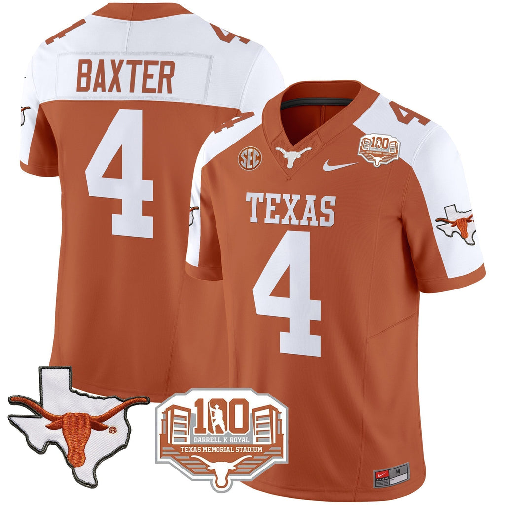 Men Texas Longhorns 2024 Vapor Limited Jersey - 100 years of Darrell K Royal - All Stitched