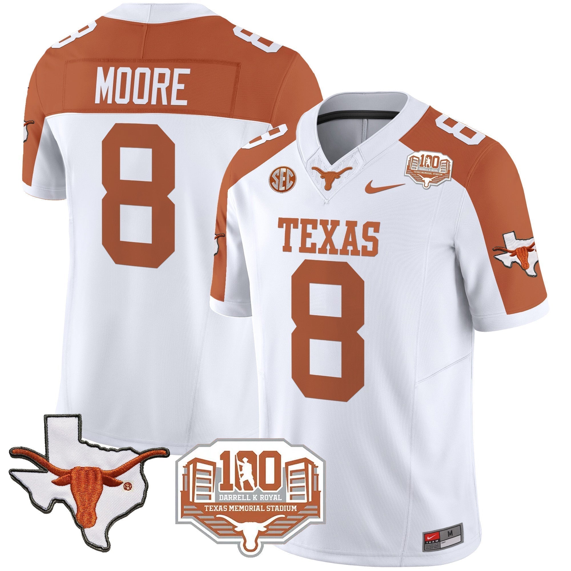 Men Texas Longhorns 2024 Vapor Limited Jersey - 100 years of Darrell K Royal - All Stitched