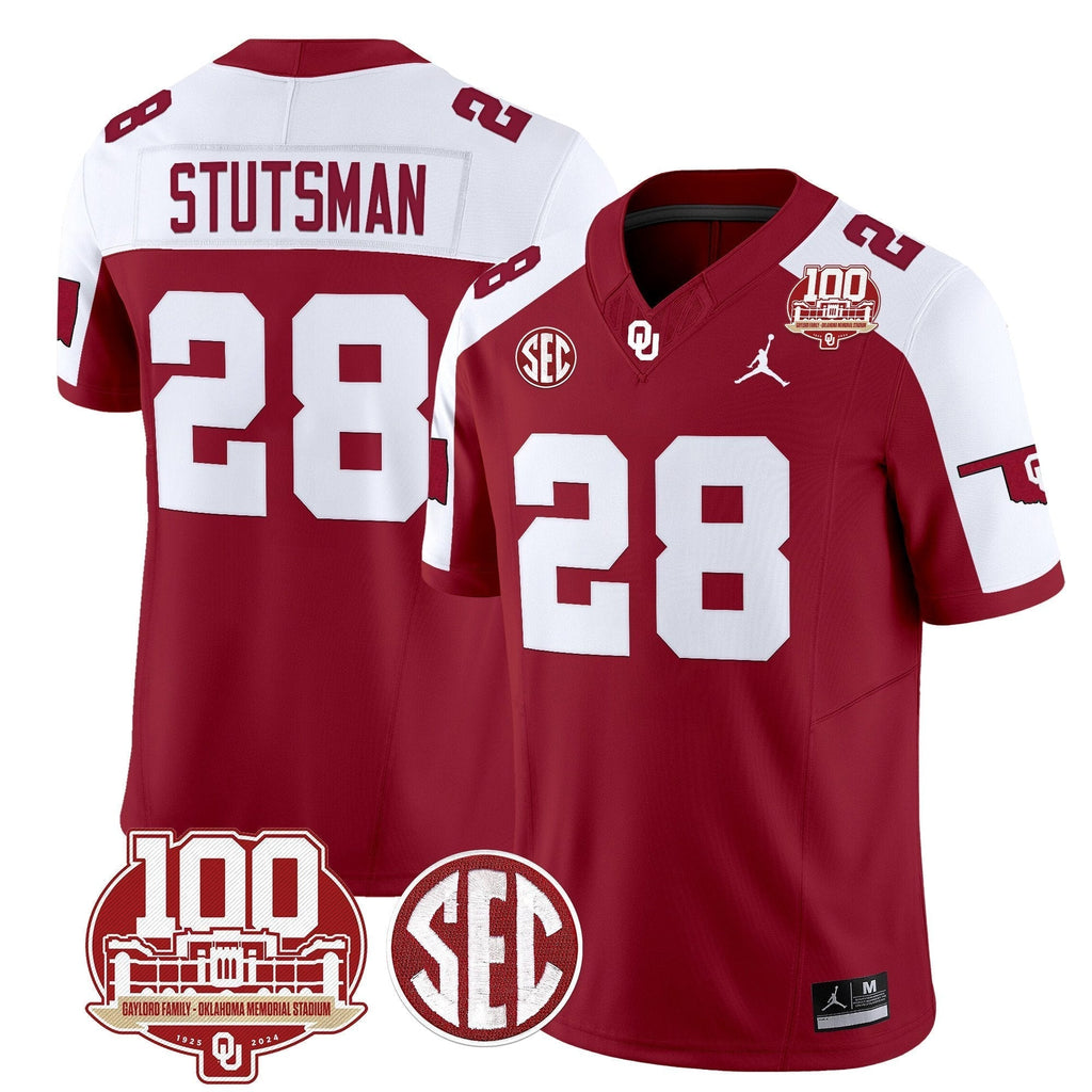Men Oklahoma Sooners 100th Anniversary Patch Vapor Limited Jersey - All Stitched