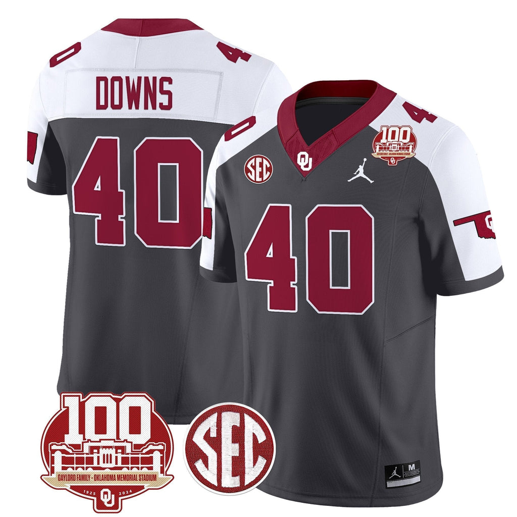 Men Oklahoma Sooners 100th Anniversary Patch Vapor Limited Jersey - All Stitched