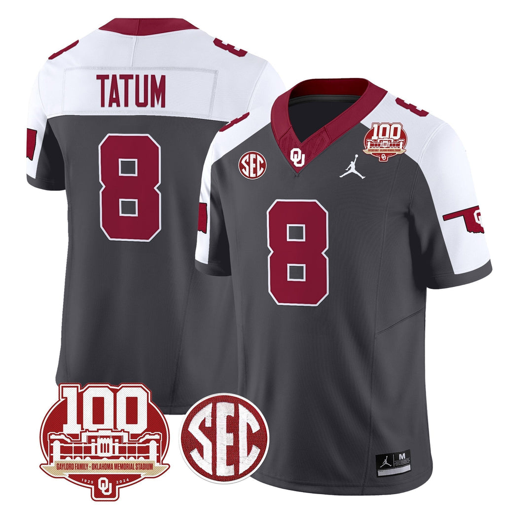 Men Oklahoma Sooners 100th Anniversary Patch Vapor Limited Jersey - All Stitched