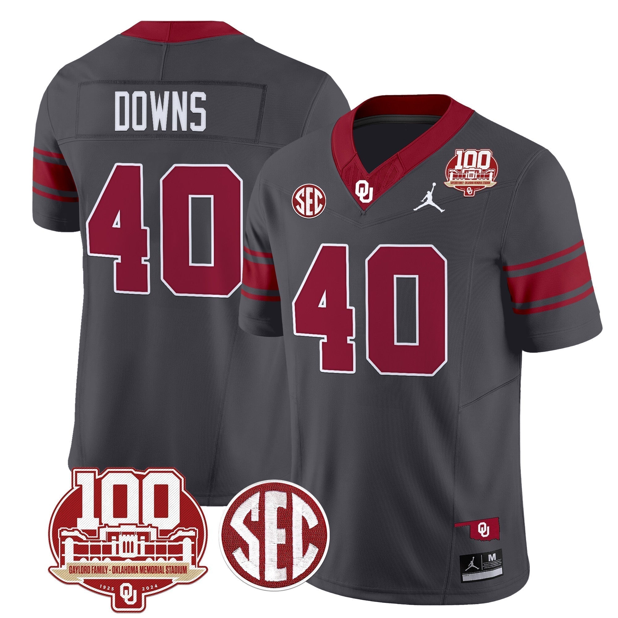 Men Oklahoma Sooners 100th Anniversary Patch Vapor Limited Jersey - All Stitched