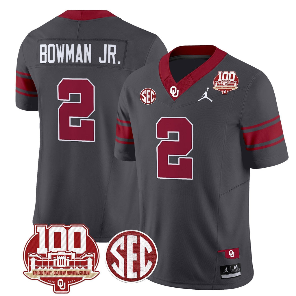 Men Oklahoma Sooners 100th Anniversary Patch Vapor Limited Jersey - All Stitched