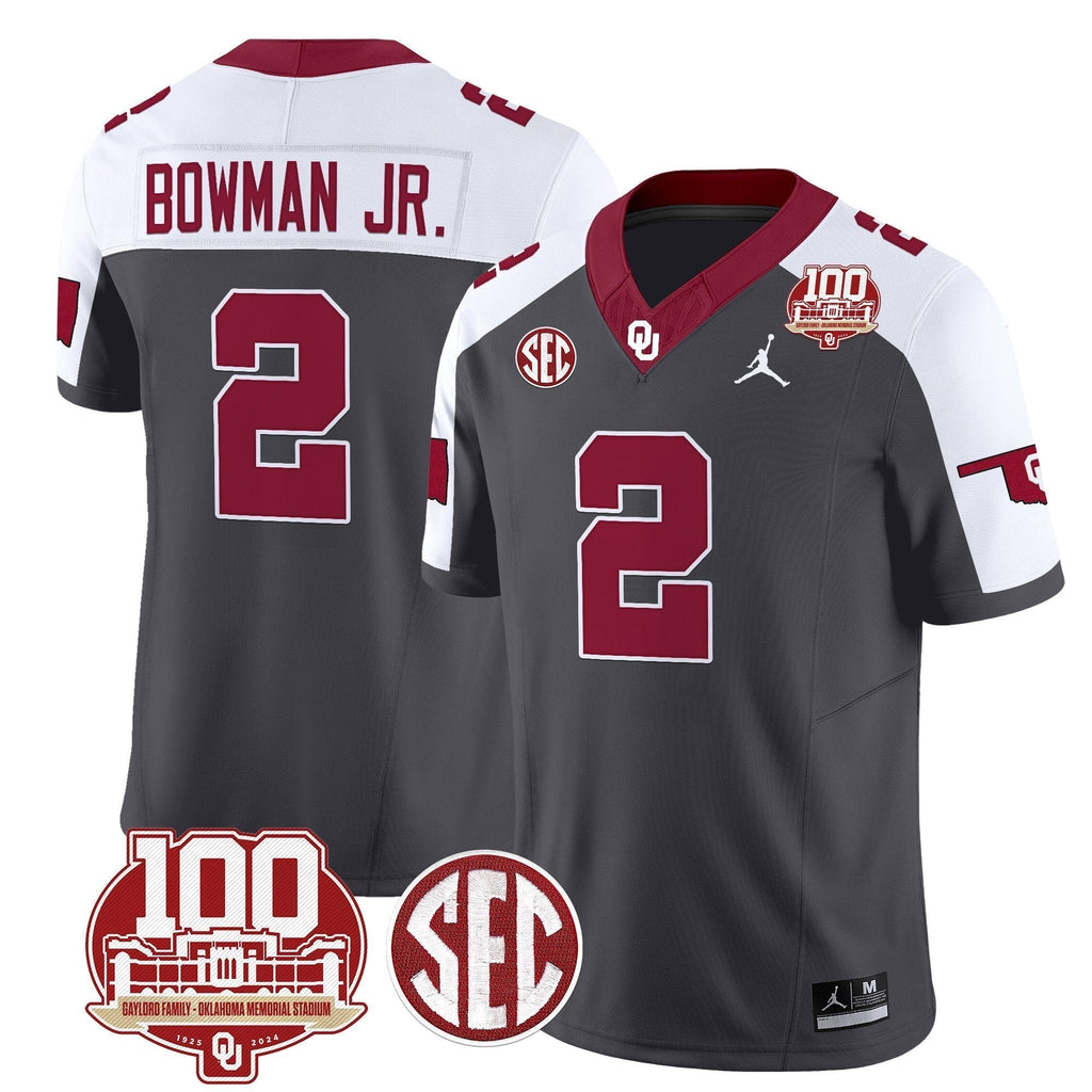 Men Oklahoma Sooners 100th Anniversary Patch Vapor Limited Jersey - All Stitched