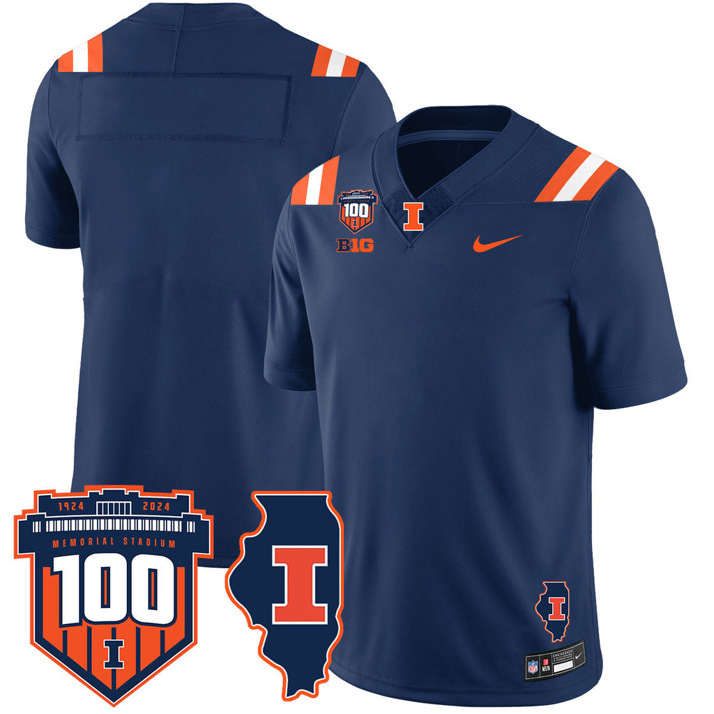 Men Illinois Football Vapor Jersey - All Stitched