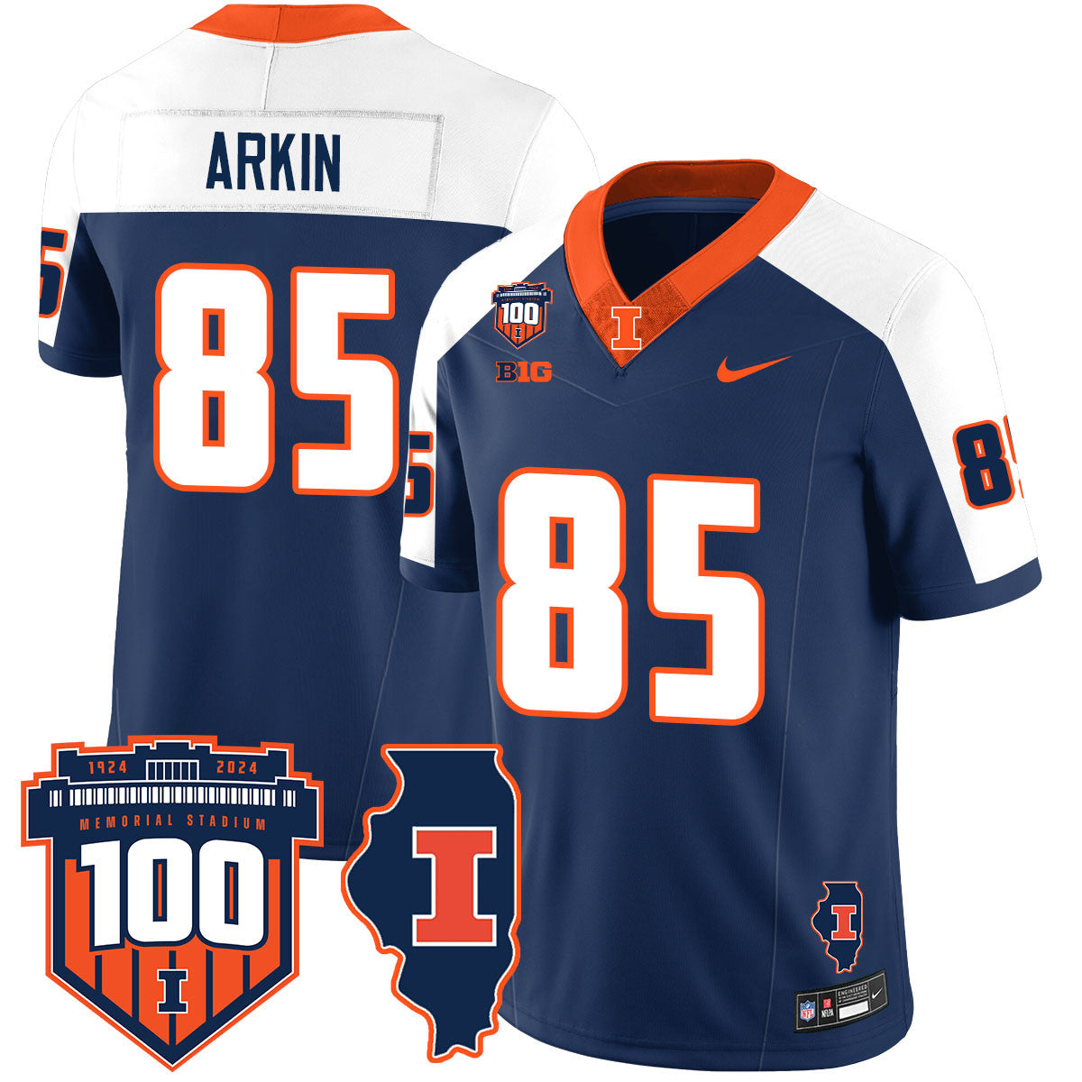 Men Illinois Football Vapor Jersey - All Stitched