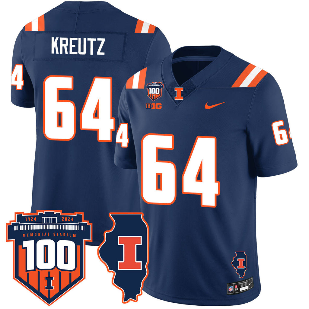 Men Illinois Football Vapor Jersey - All Stitched
