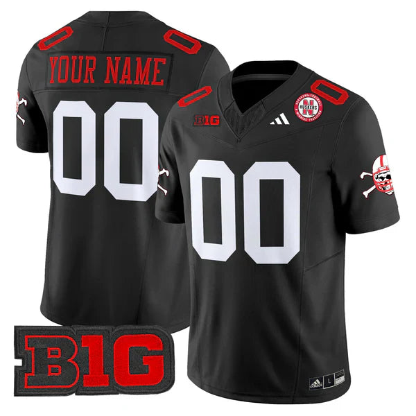 Custom Nebraska Football Jersey Name, Number 2025 "Blackout" - All Stitched