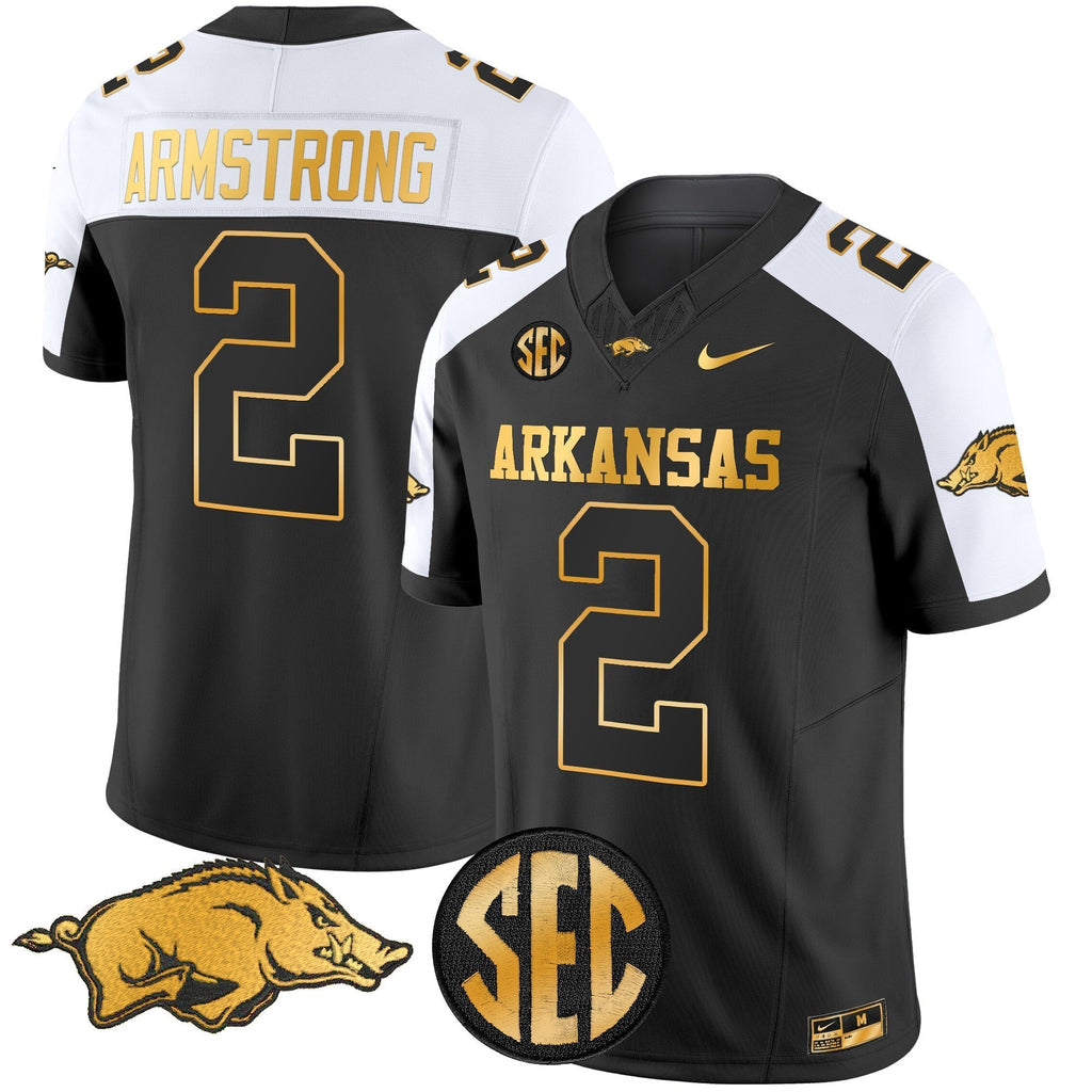Men Arkansas Razorbacks Gold Vapor Limited Jersey - All Stitched