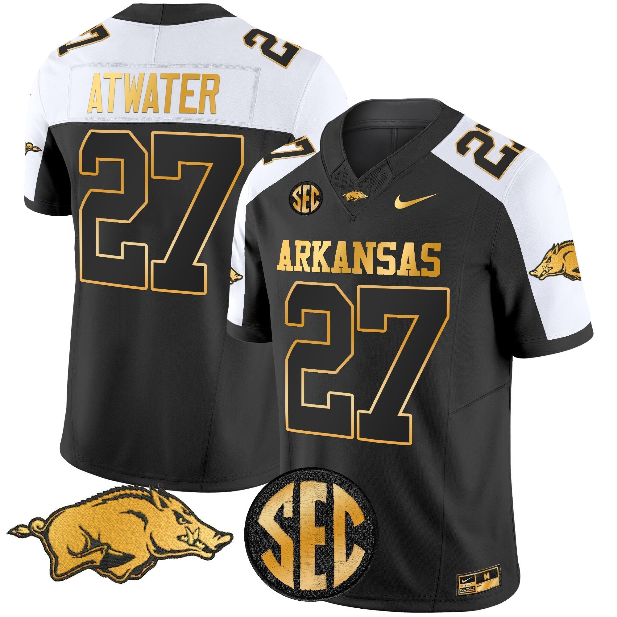 Men Arkansas Razorbacks Gold Vapor Limited Jersey - All Stitched