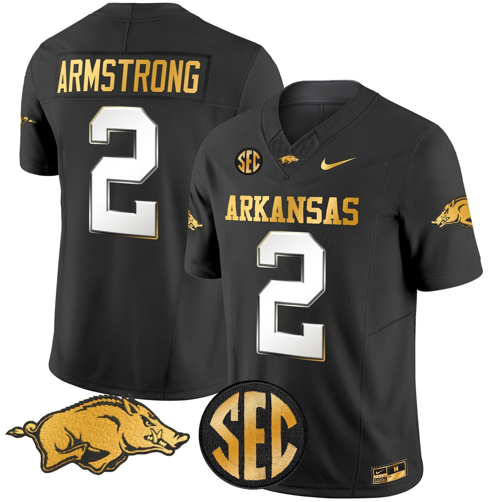 Men Arkansas Razorbacks Gold Vapor Limited Jersey - All Stitched