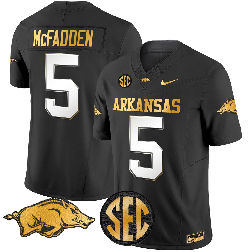 Men Arkansas Razorbacks Gold Vapor Limited Jersey - All Stitched