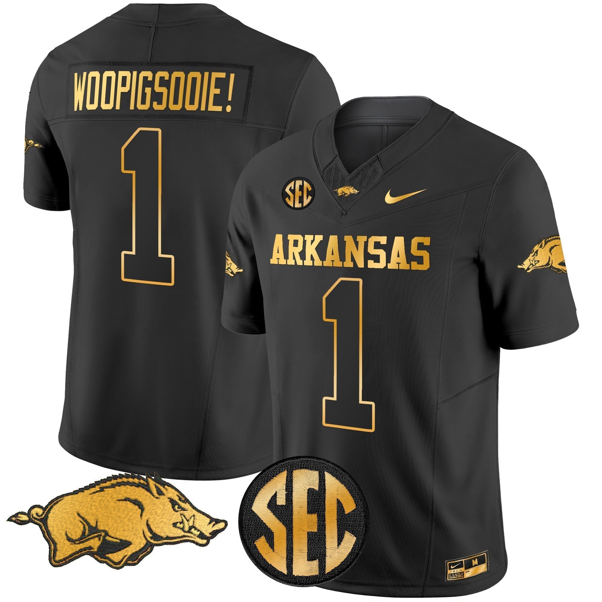 Men Arkansas Razorbacks Gold Vapor Limited Jersey - All Stitched