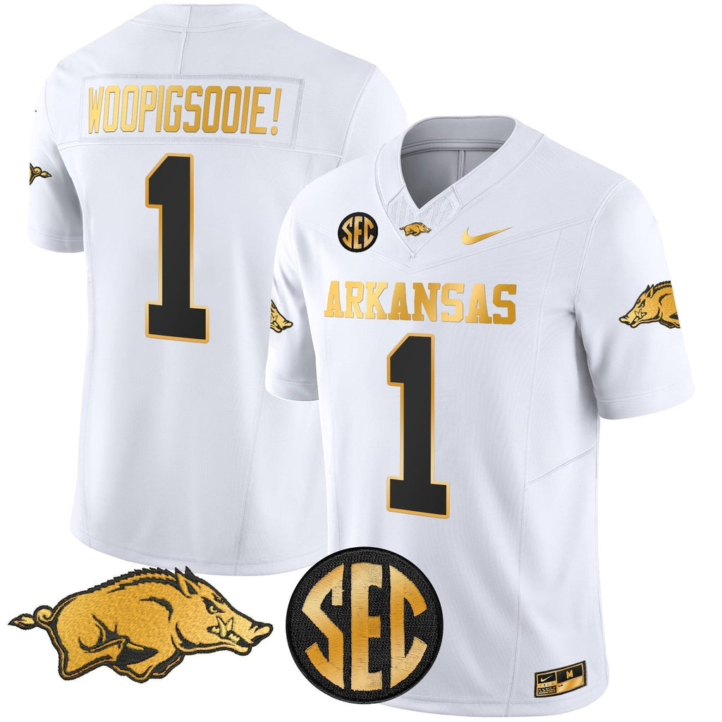 Men Arkansas Razorbacks Gold Vapor Limited Jersey - All Stitched