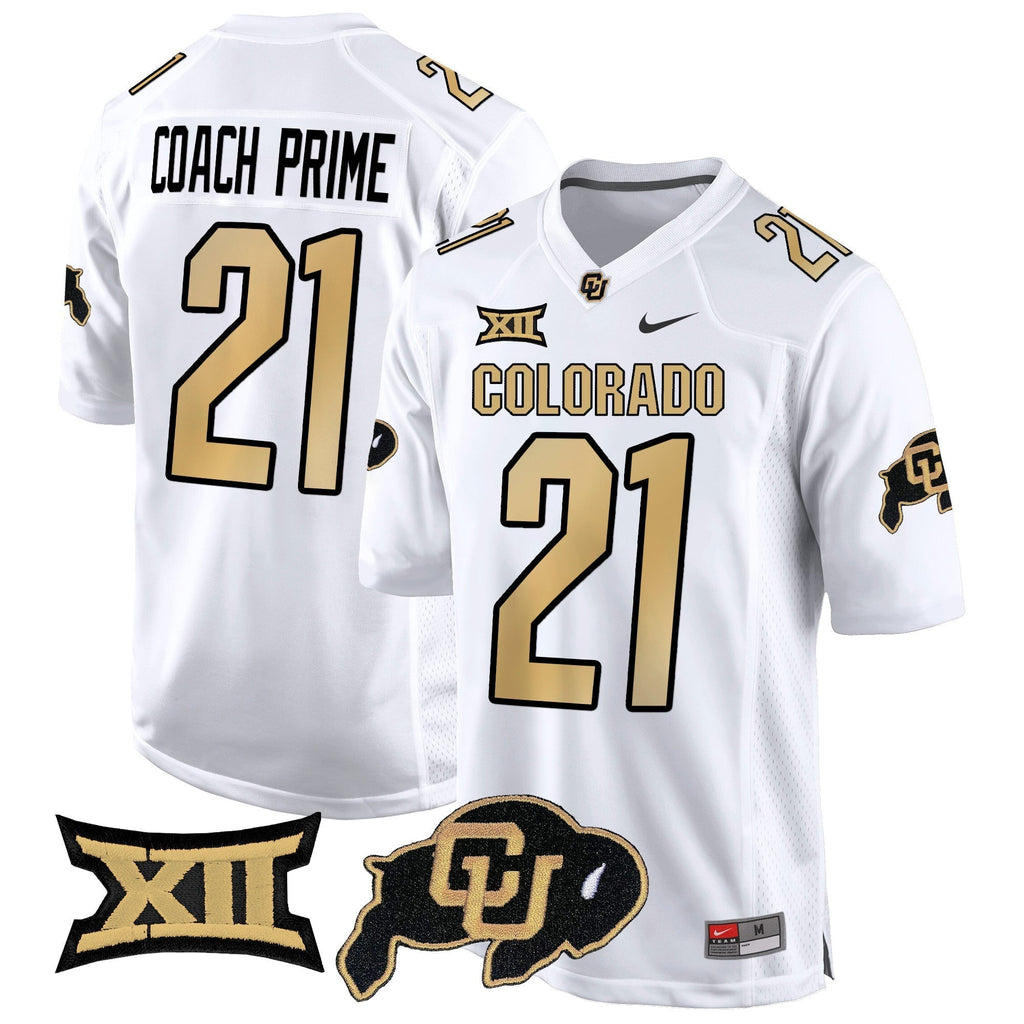 Men Colorado Buffaloes Big 12 XII Patch Game Jersey V2 - All Stitched