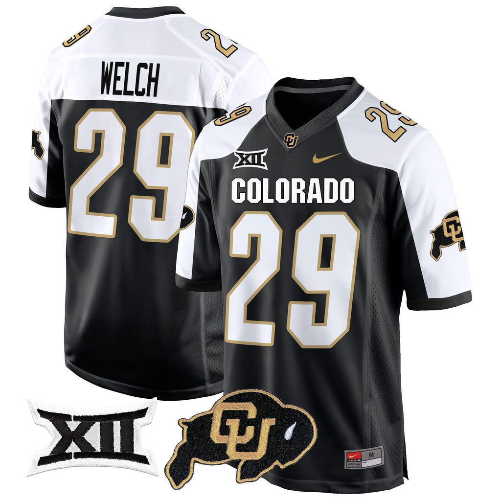 Men Colorado Buffaloes Big 12 XII Patch Game Jersey V2 - All Stitched