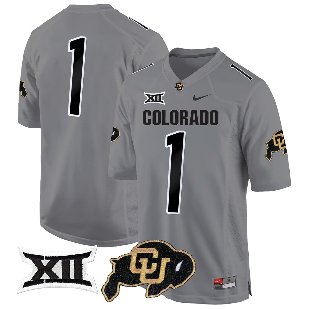 Men Colorado Buffaloes Big 12 XII Patch Game Jersey V2 - All Stitched