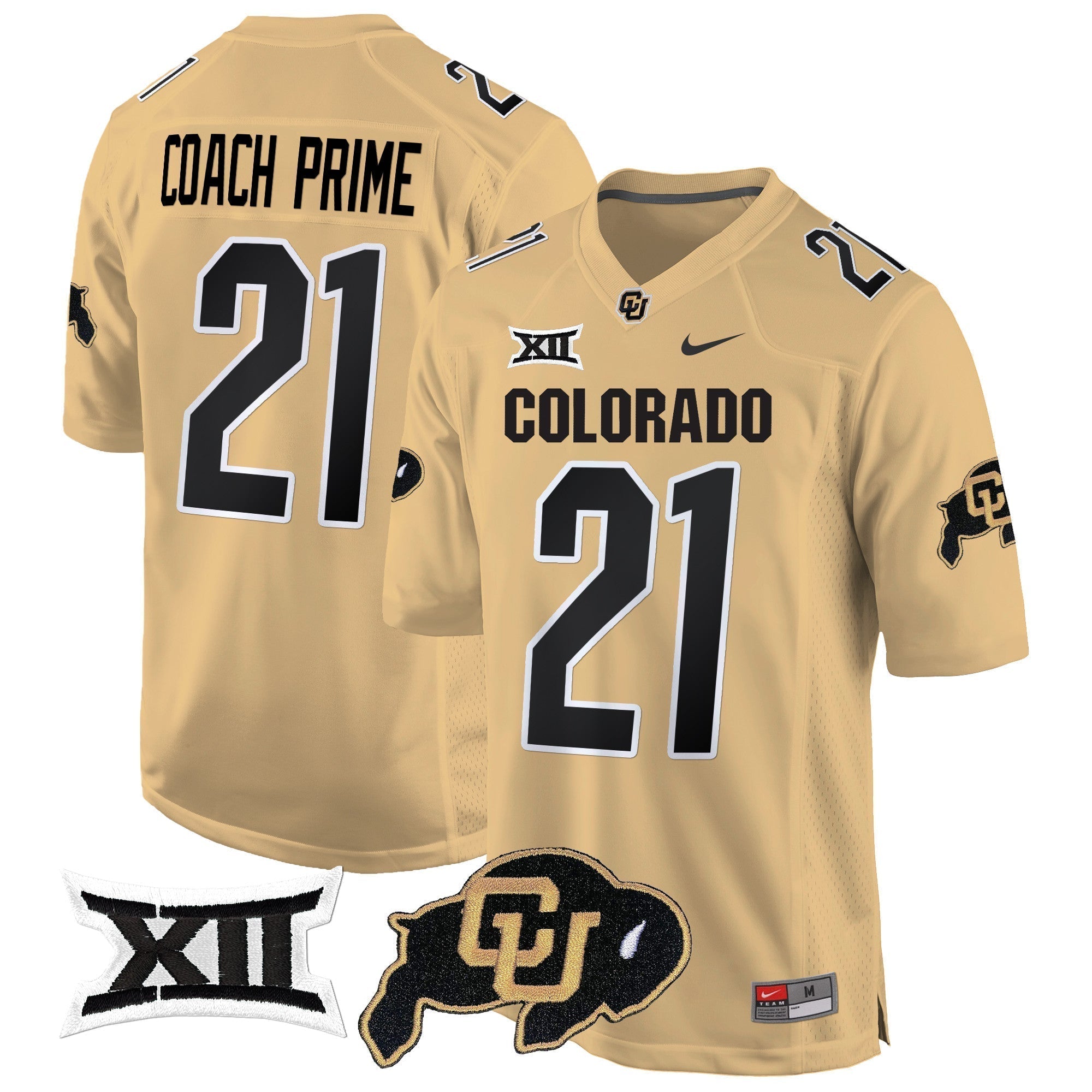 Men Colorado Buffaloes Big 12 XII Patch Game Jersey V2 - All Stitched