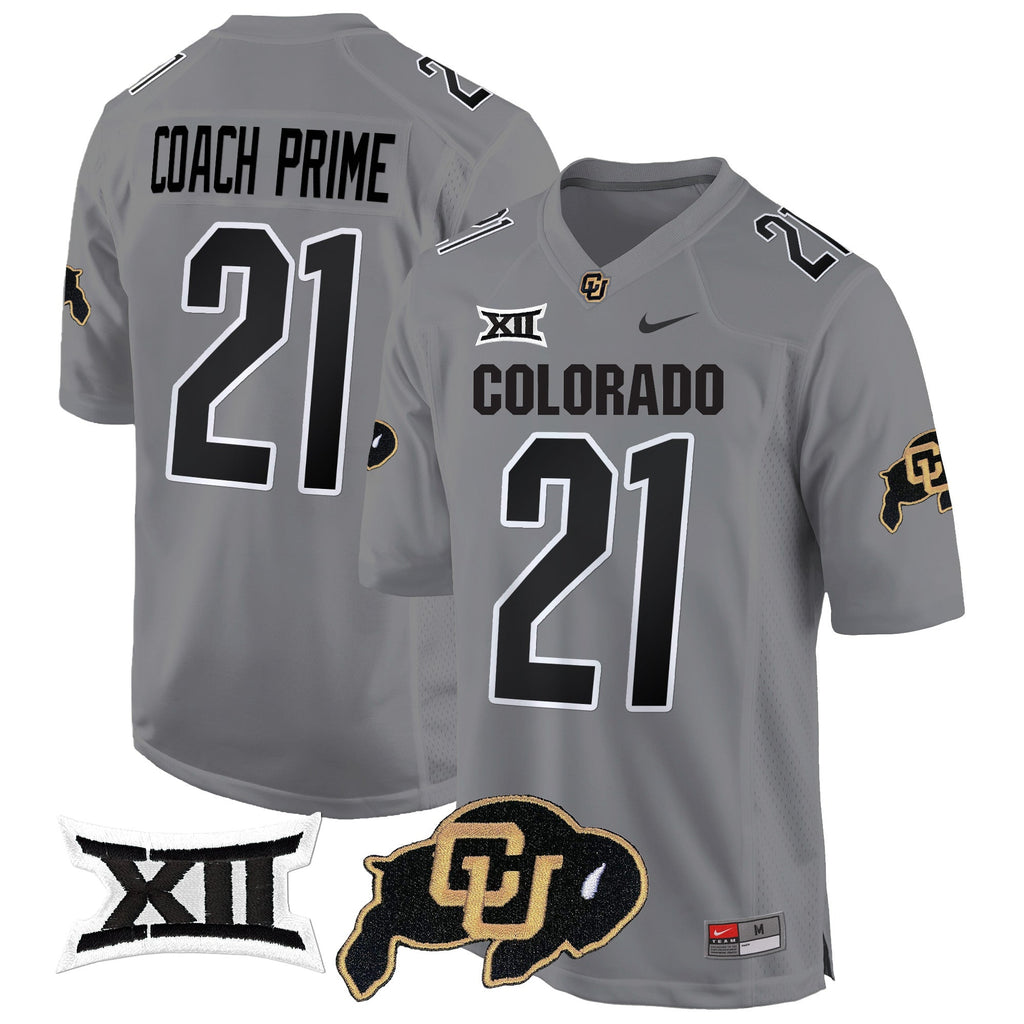 Men Colorado Buffaloes Big 12 XII Patch Game Jersey V2 - All Stitched