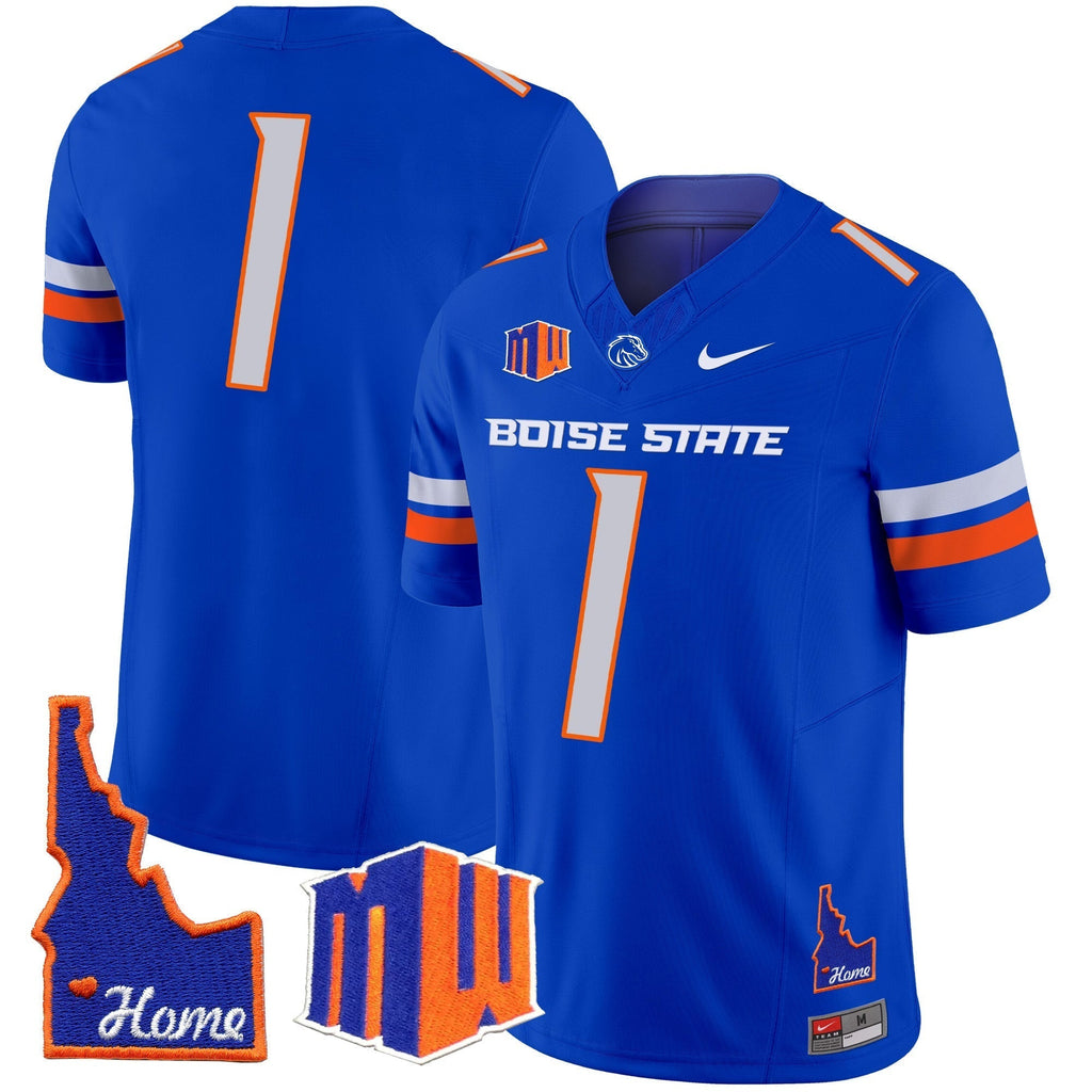 Men Boise State Broncos 2024 Home Patch Vapor Limited Jersey - All Stitched