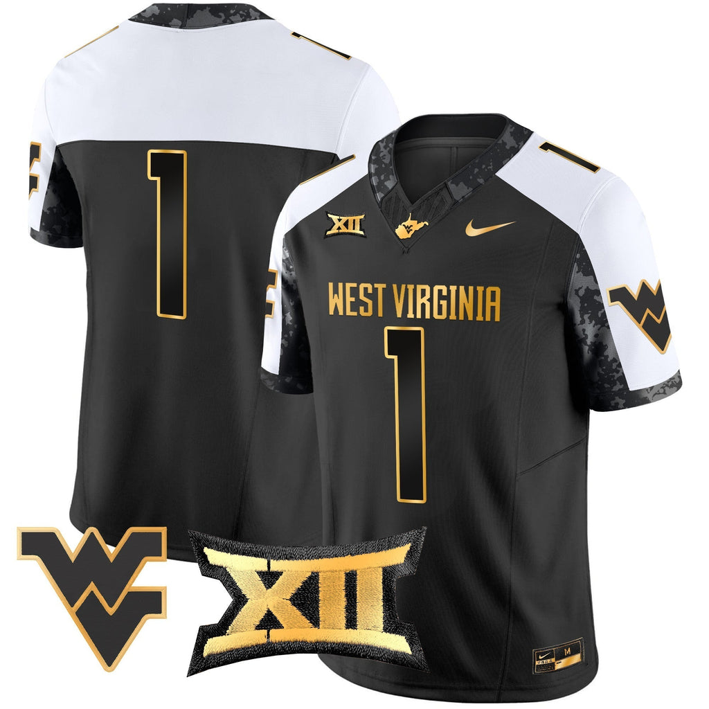 Men West Virginia Mountaineers 2024 Gold Vapor Limited Jersey - All Stitched