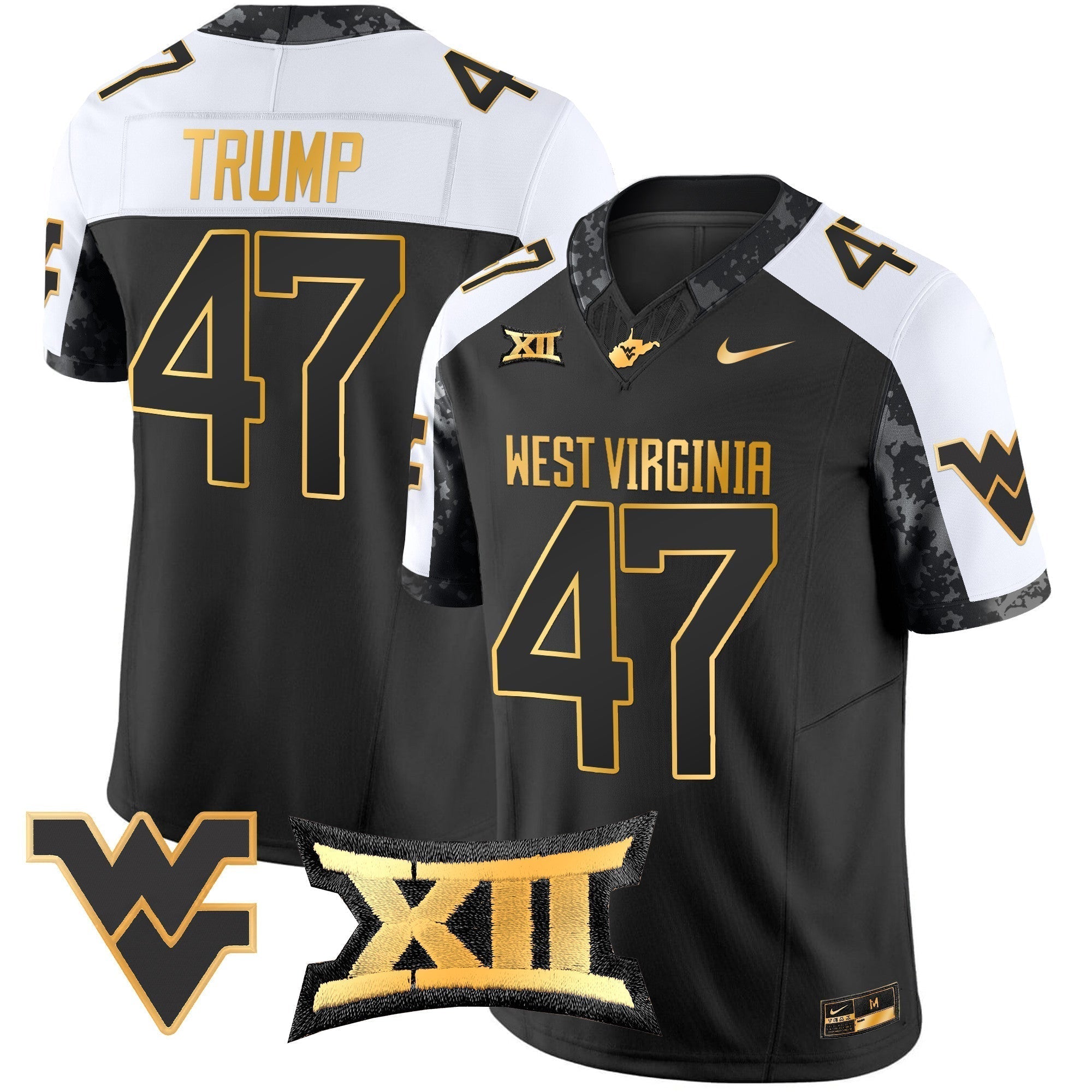 Men West Virginia Mountaineers 2024 Gold Vapor Limited Jersey - All Stitched