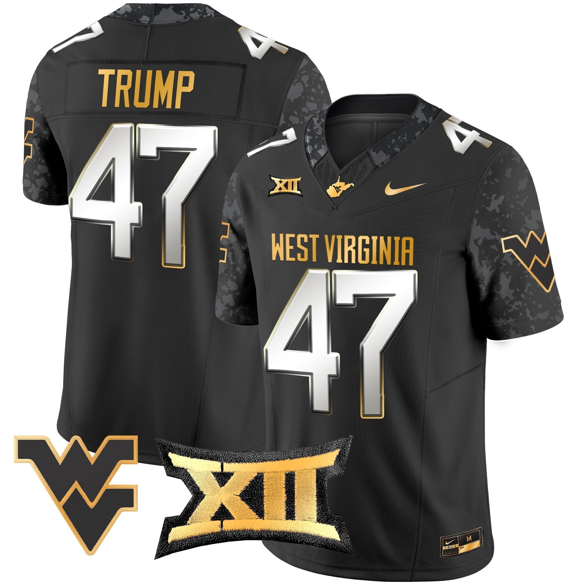 Men West Virginia Mountaineers 2024 Gold Vapor Limited Jersey - All Stitched