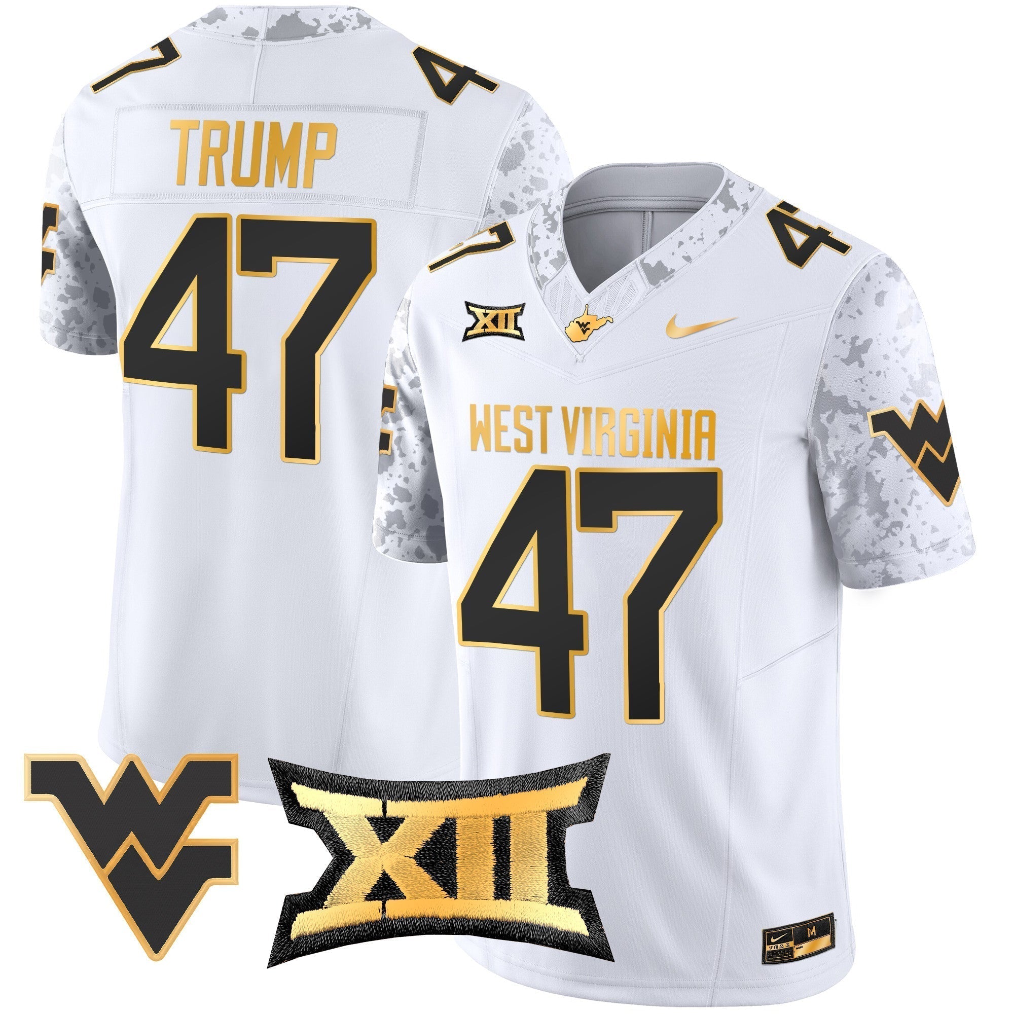 Men West Virginia Mountaineers 2024 Gold Vapor Limited Jersey - All Stitched