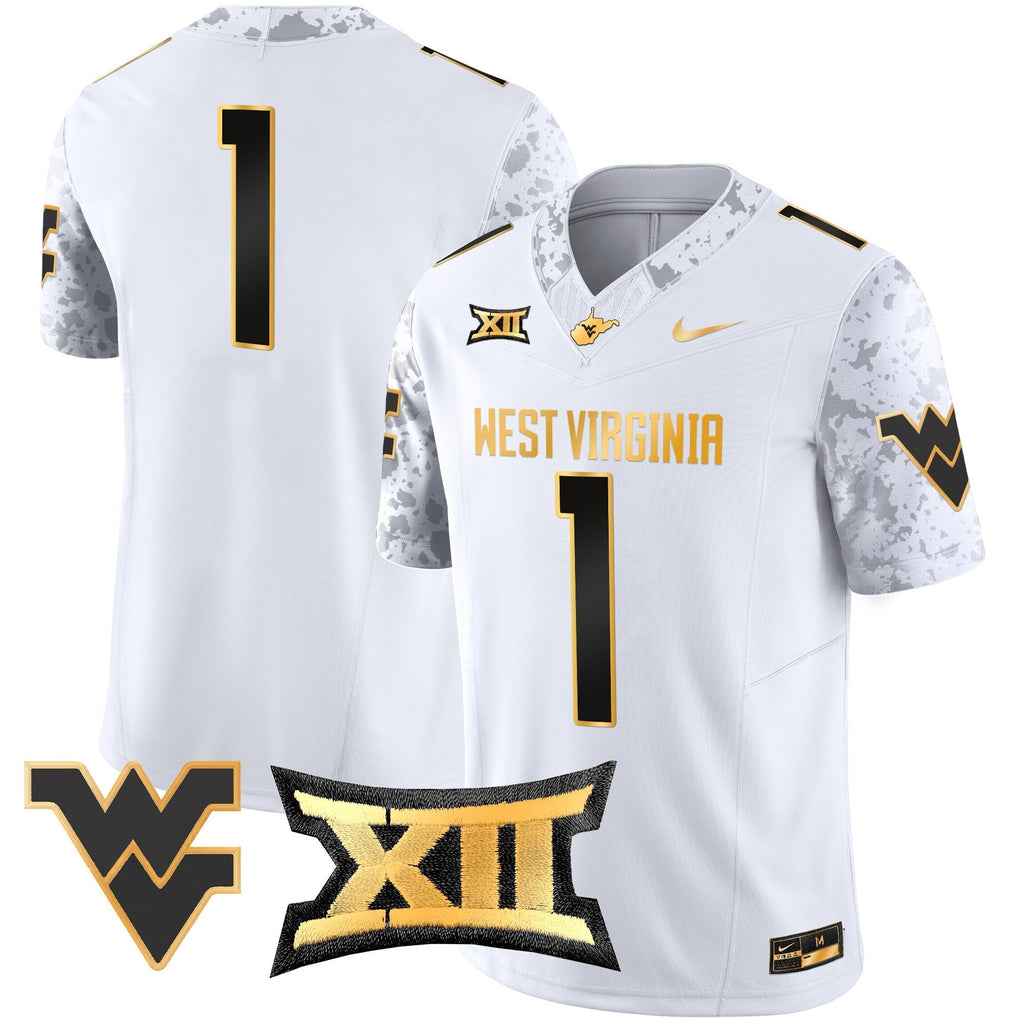 Men West Virginia Mountaineers 2024 Gold Vapor Limited Jersey - All Stitched