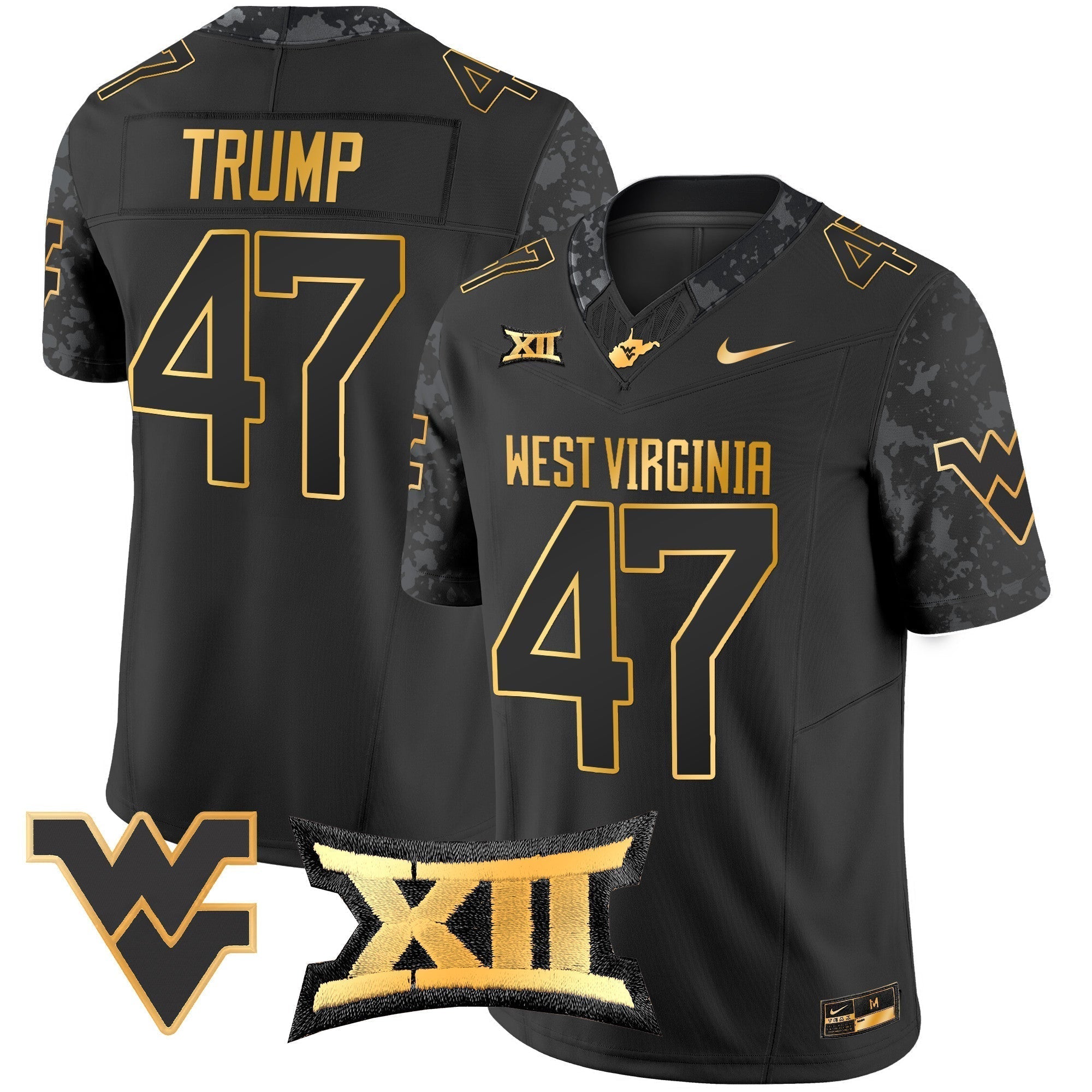 Men West Virginia Mountaineers 2024 Gold Vapor Limited Jersey - All Stitched