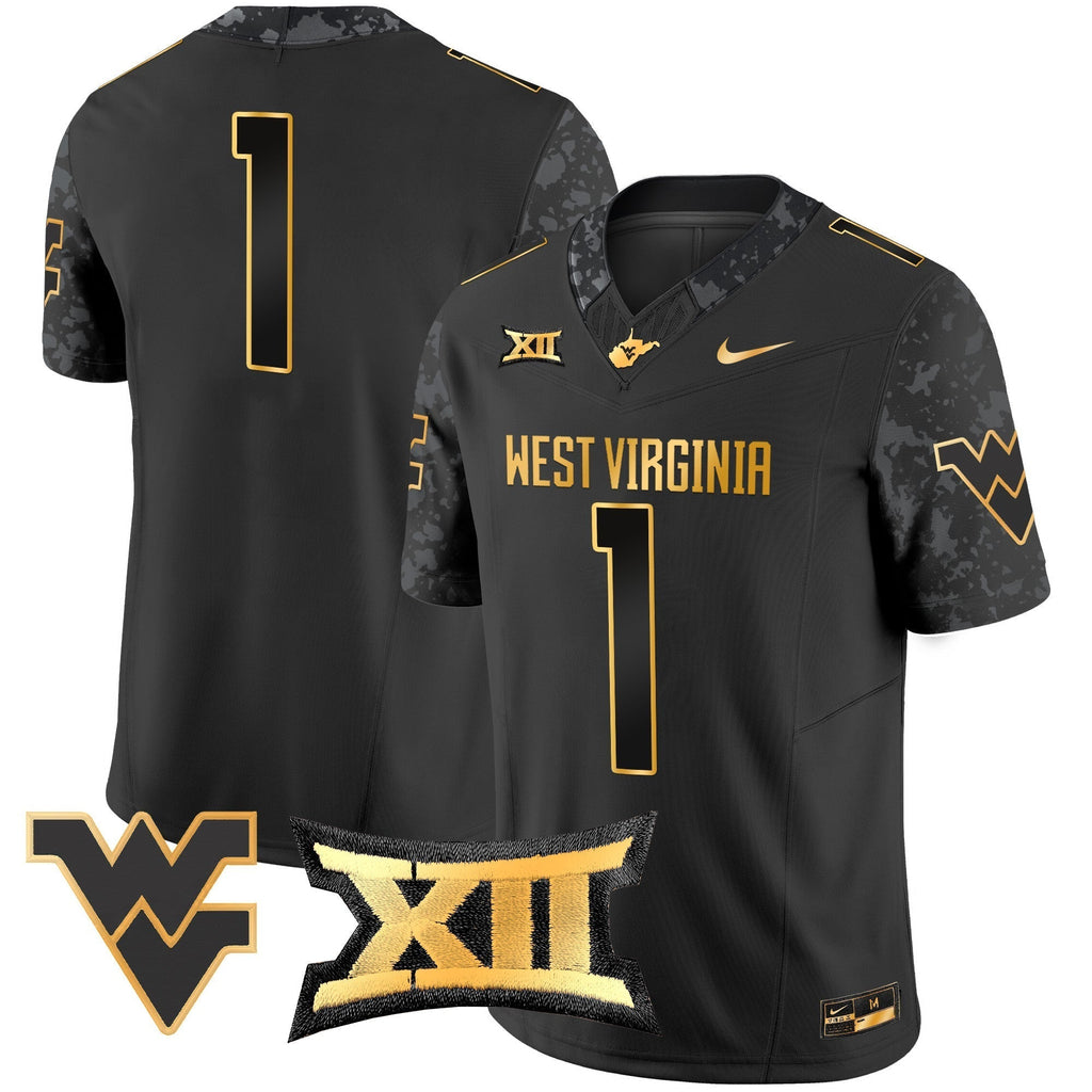 Men West Virginia Mountaineers 2024 Gold Vapor Limited Jersey - All Stitched