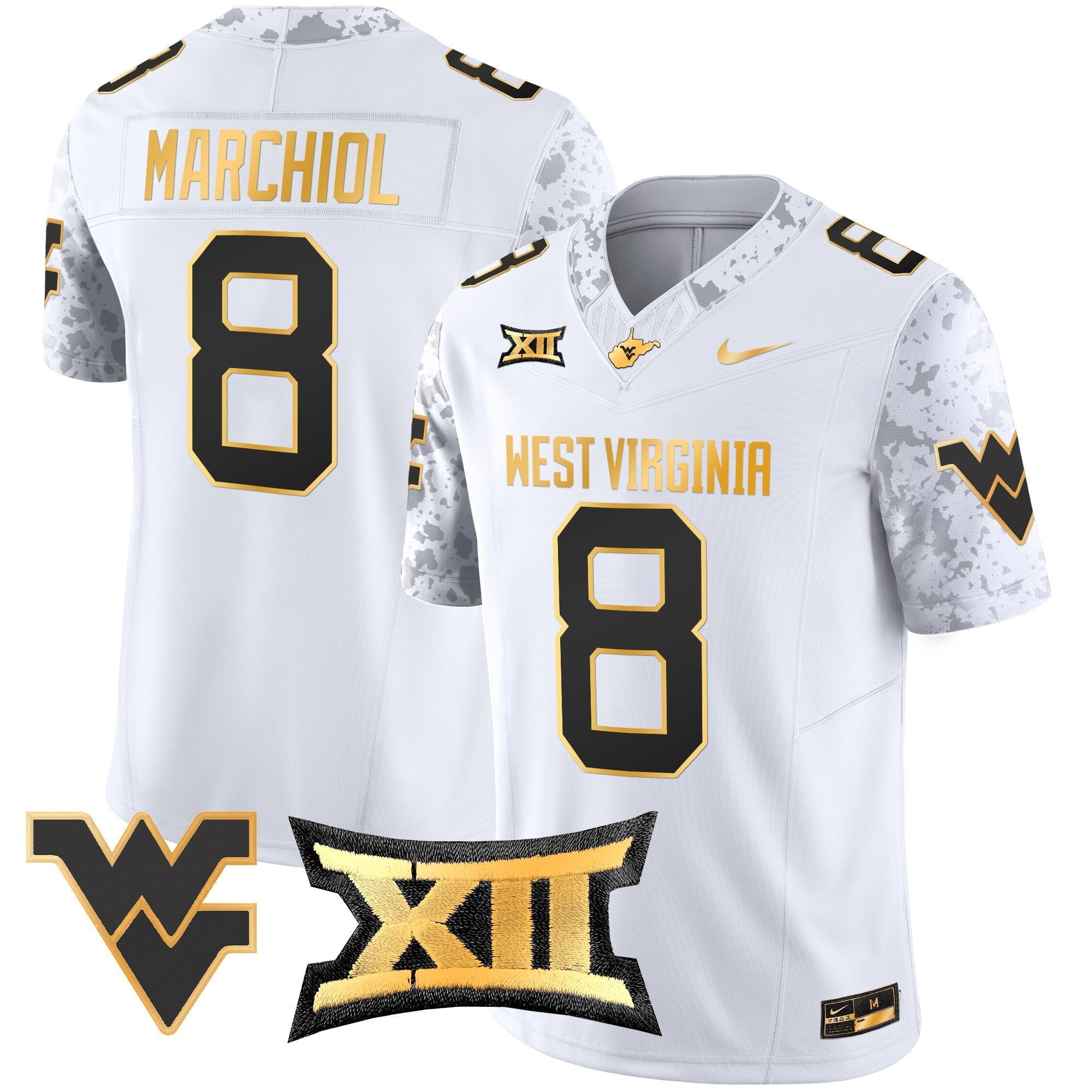 Men West Virginia Mountaineers 2024 Gold Vapor Limited Jersey - All Stitched