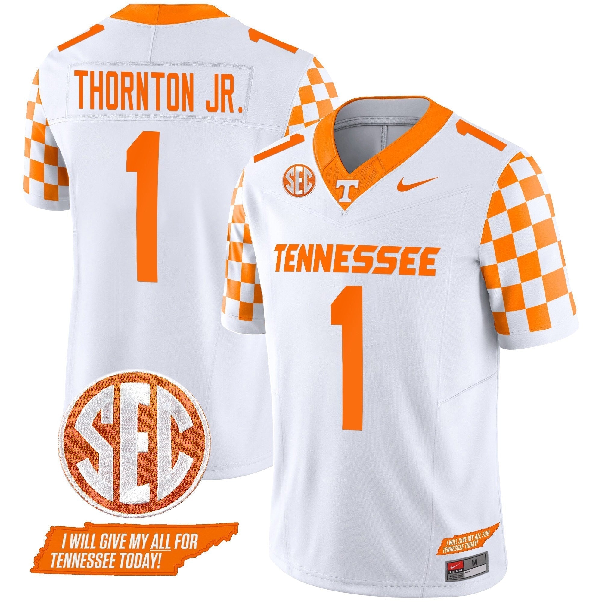 Men Tennessee Volunteers 2024 Checkerboard Vapor Limited Jersey V2 - All Stitched