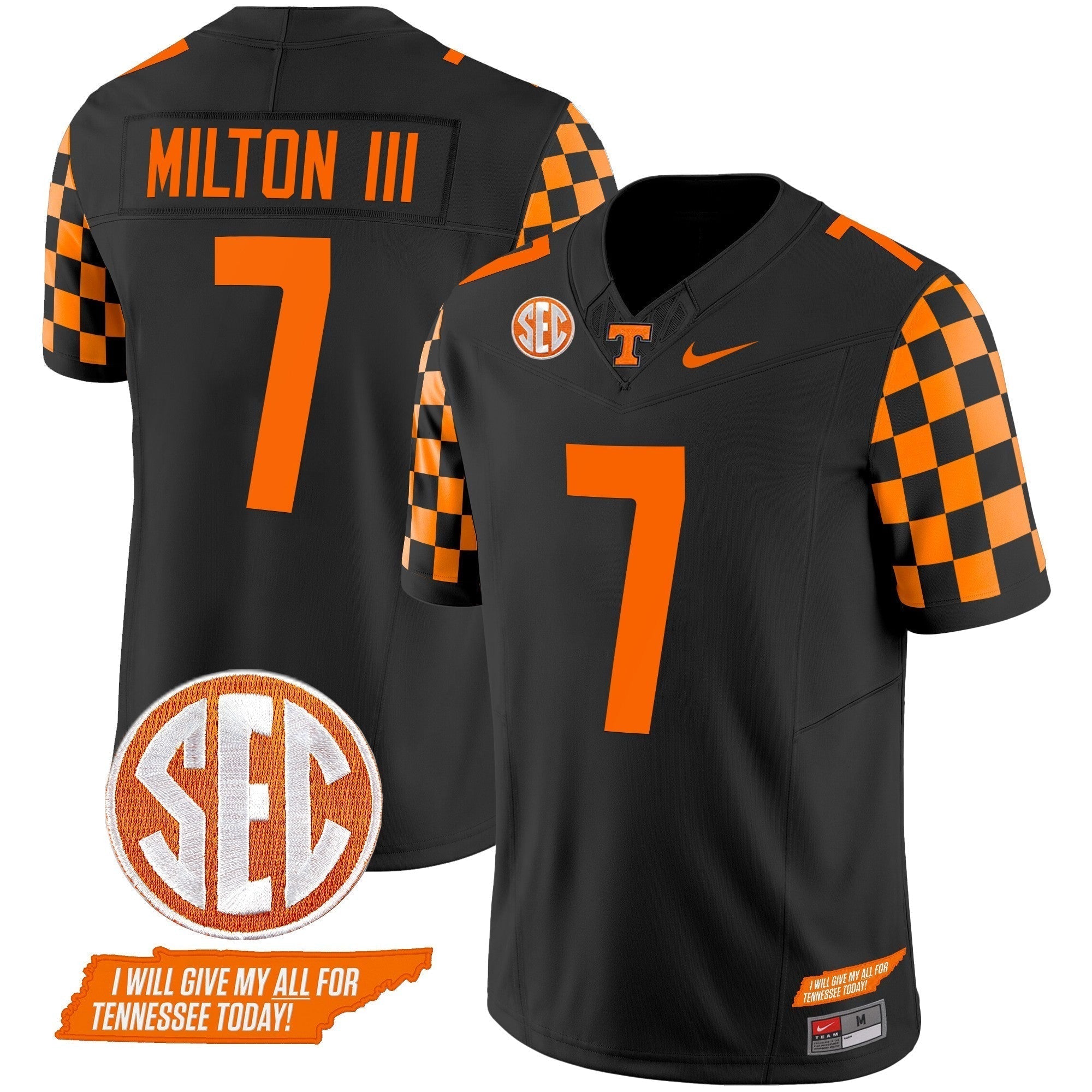 Men Tennessee Volunteers 2024 Checkerboard Vapor Limited Jersey V2 - All Stitched