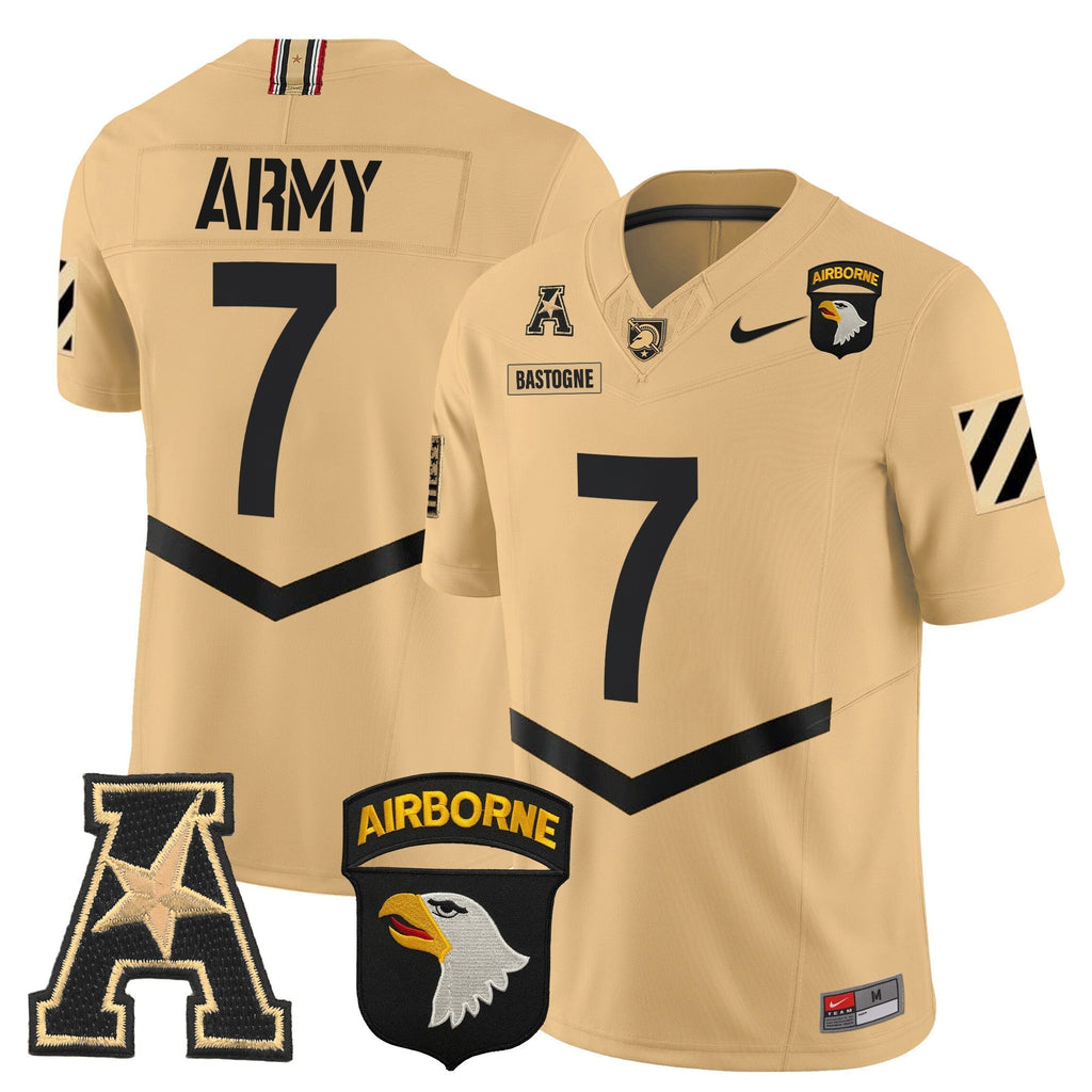 Men Army Black Knights 101st Airborne Division Patch 2024 Vapor Limited Jersey V3 - All Stitched