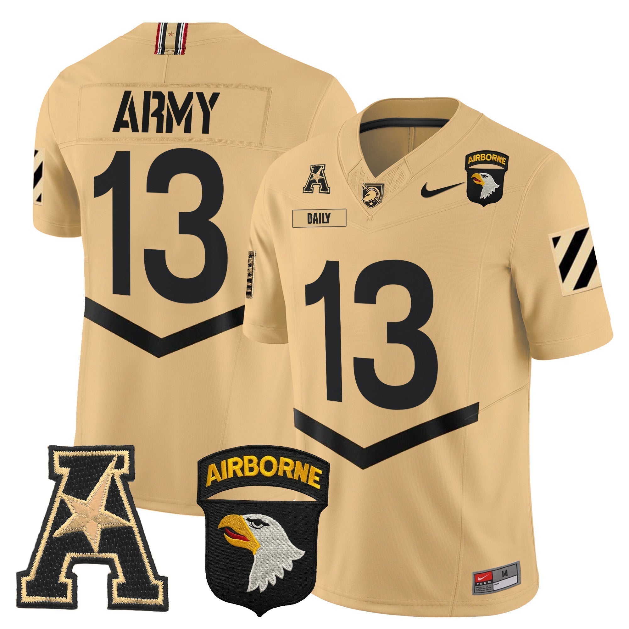 Men Army Black Knights 101st Airborne Division Patch 2024 Vapor Limited Jersey V3 - All Stitched