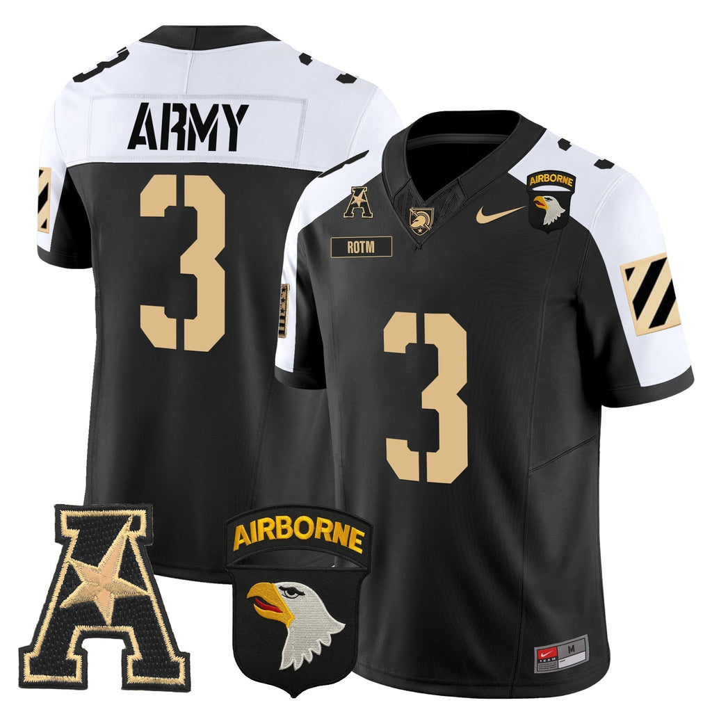 Men Army Black Knights 101st Airborne Division Patch 2024 Vapor Limited Jersey V3 - All Stitched