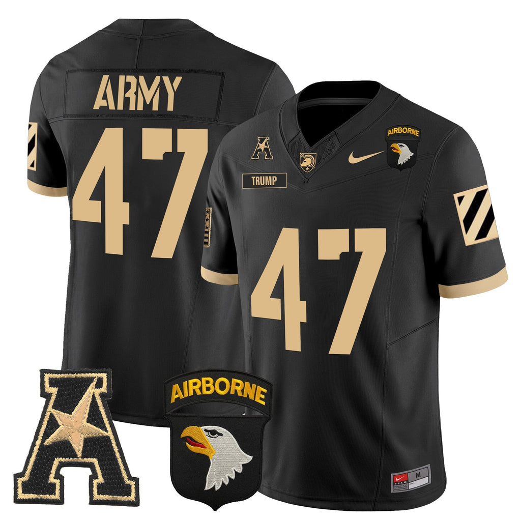 Men Army Black Knights 101st Airborne Division Patch 2024 Vapor Limited Jersey V3 - All Stitched