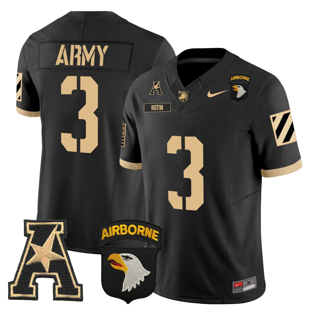 Men Army Black Knights 101st Airborne Division Patch 2024 Vapor Limited Jersey V3 - All Stitched