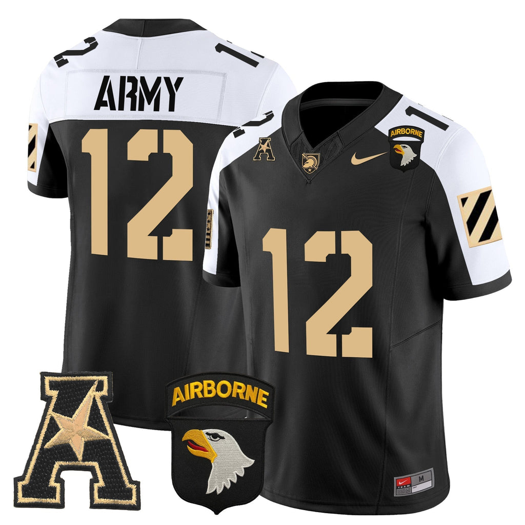 Men Army Black Knights 101st Airborne Division Patch 2024 Vapor Limited Jersey V3 - All Stitched