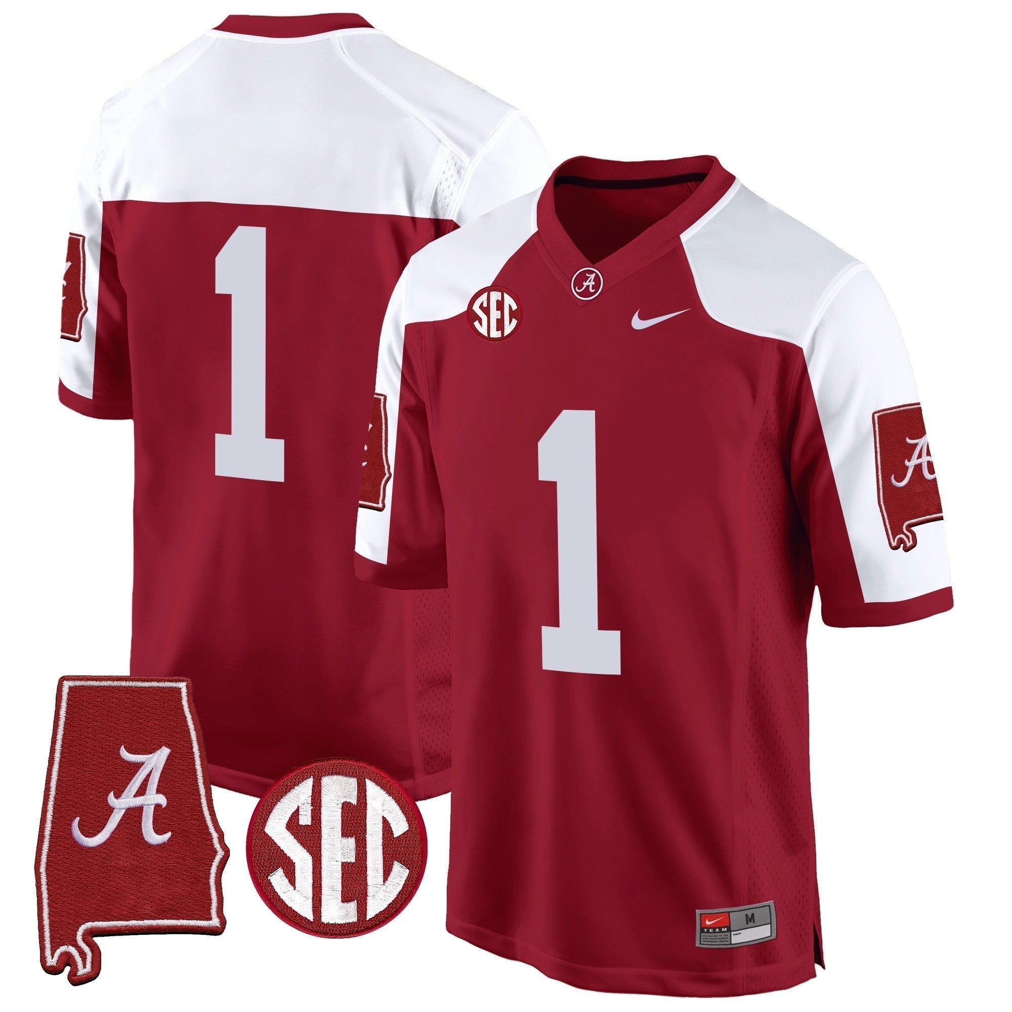 Men Alabama Crimson Tide 2024 Alabama Map Patch Game Jersey - All Stitched