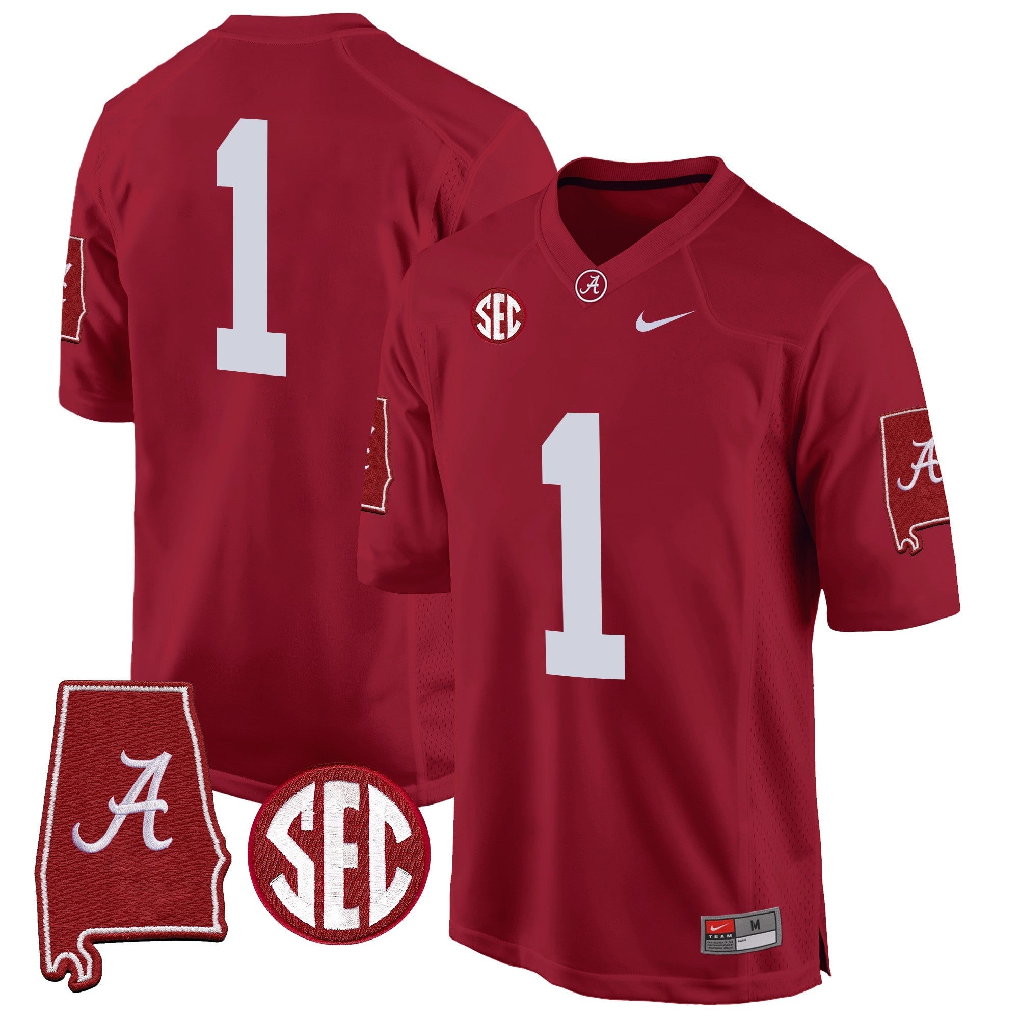 Men Alabama Crimson Tide 2024 Alabama Map Patch Game Jersey - All Stitched