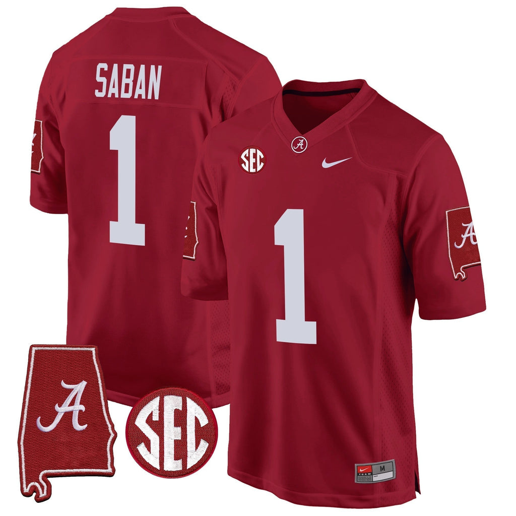 Men Alabama Crimson Tide 2024 Alabama Map Patch Game Jersey - All Stitched