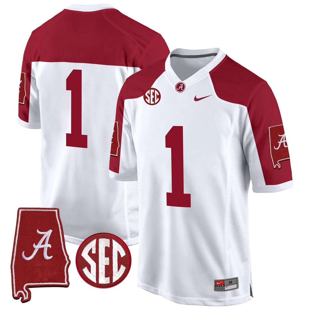 Men Alabama Crimson Tide 2024 Alabama Map Patch Game Jersey - All Stitched