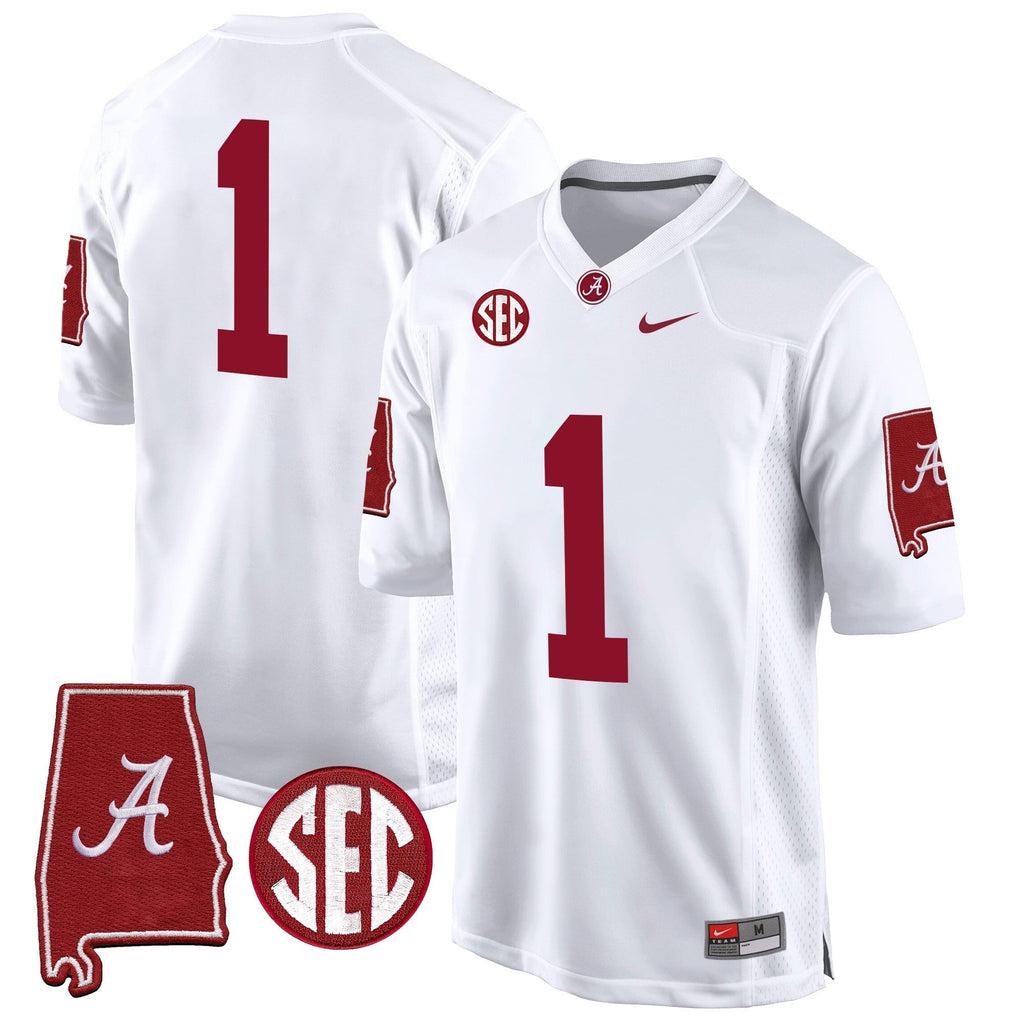 Men Alabama Crimson Tide 2024 Alabama Map Patch Game Jersey - All Stitched