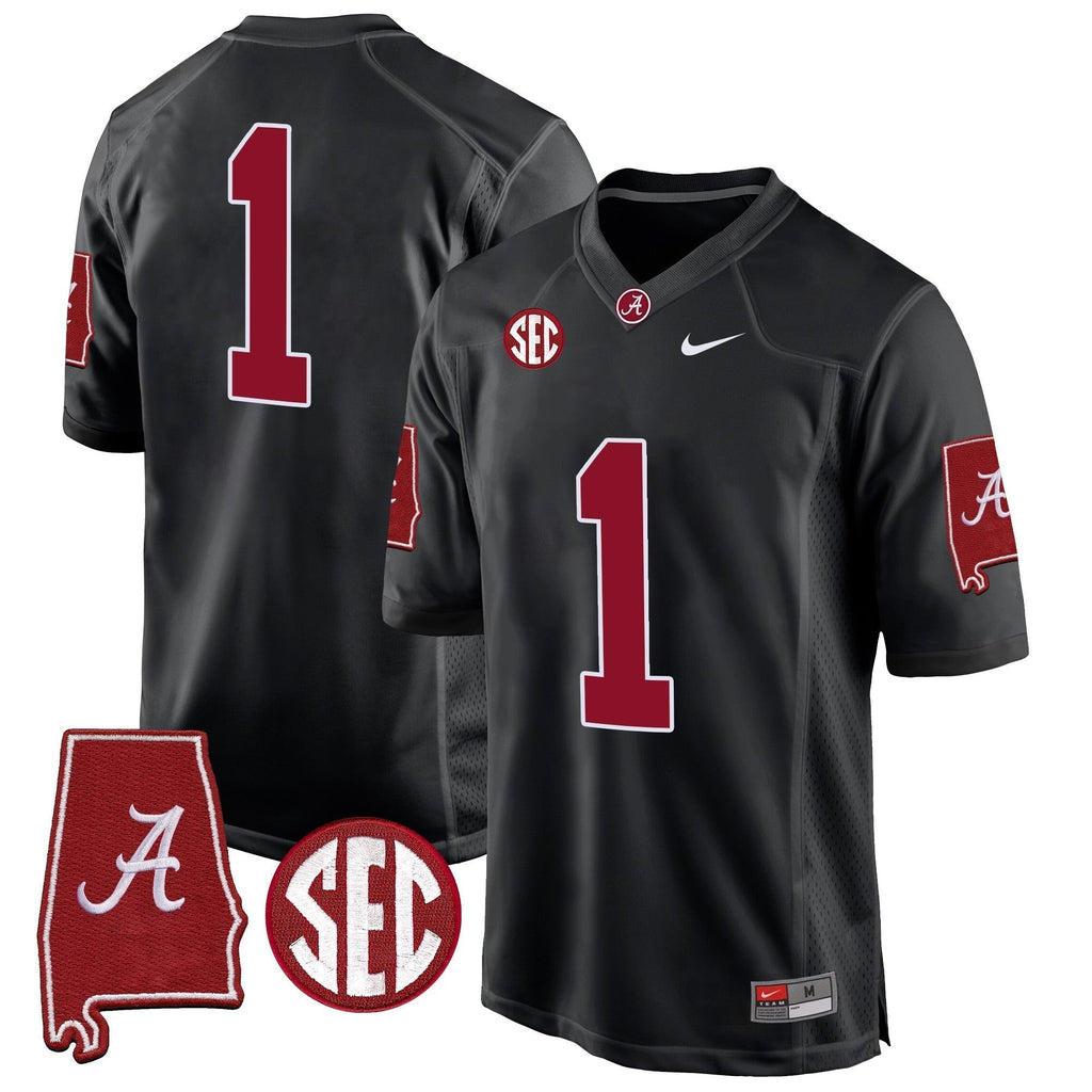 Men Alabama Crimson Tide 2024 Alabama Map Patch Game Jersey - All Stitched