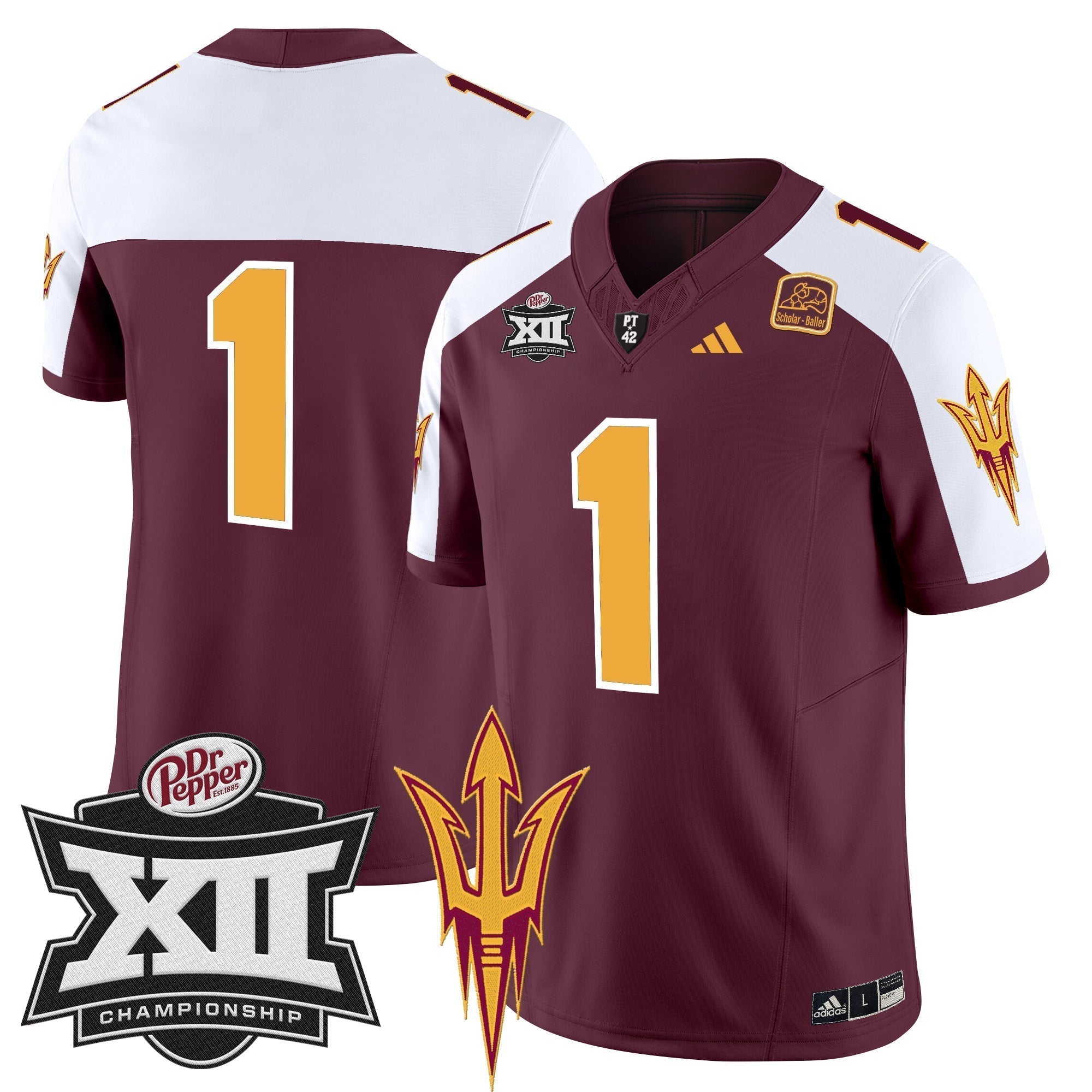 Men Sun Devils 2024 Big 12 Championship Patch Vapor Limited Jersey - All Stitched