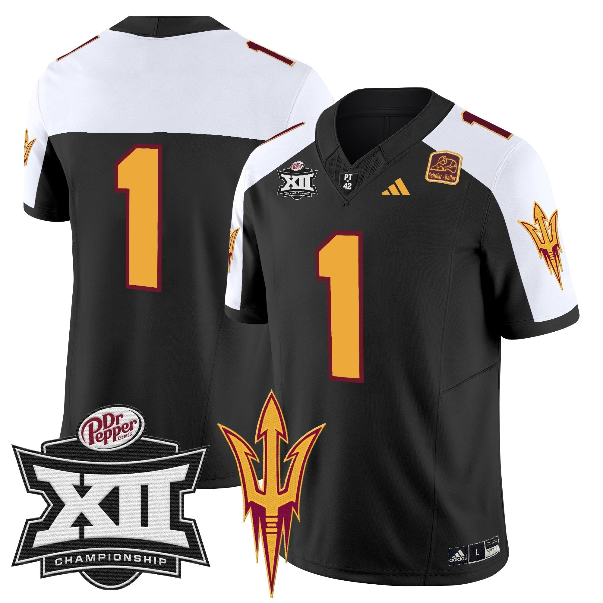 Men Sun Devils 2024 Big 12 Championship Patch Vapor Limited Jersey - All Stitched